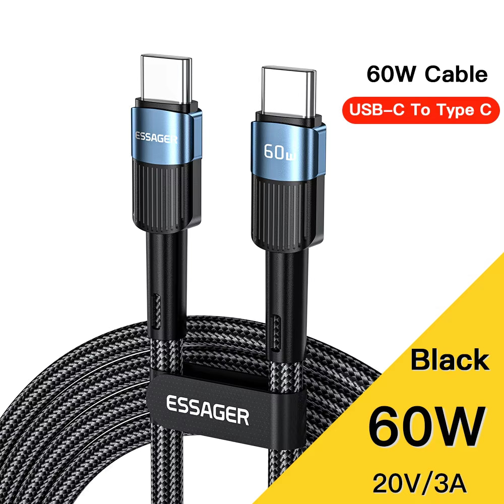 100W USB Type C to USB C Cable USB-C PD Fast Charging Charger Wire Cord for Macbook Samsung Xiaomi Type-C USBC Cable 3M